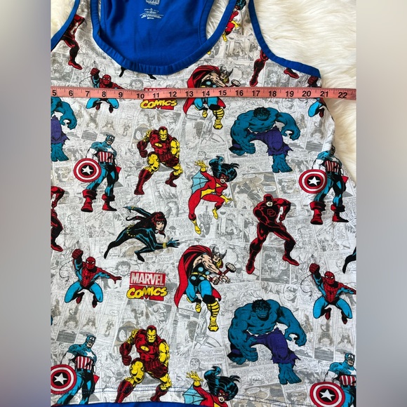 Marvel Disney Comic Book Style Super Hero Ladies Racer Back Tank Top Size XL - Picture 3 of 8